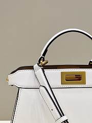 Fendi Peekaboo ISeeU Small Leather Bag in White 80011A 27×11×20cm - 5