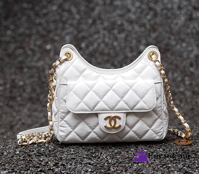 Chanel Hobo Medium Bag in White 22.5x21.5x7cm - 1