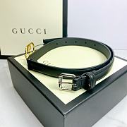 Gucci Interlocking G Buckle Calfskin Leather Belt in Black - 3