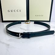 Gucci Interlocking G Buckle Calfskin Leather Belt in Black - 4