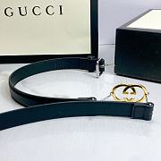 Gucci Interlocking G Buckle Calfskin Leather Belt in Black - 6
