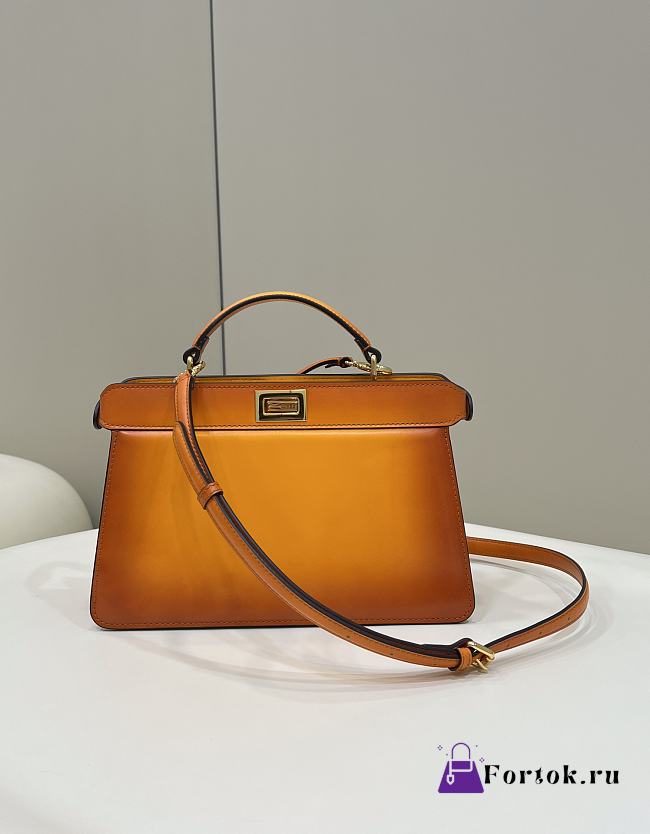 Fendi Peekaboo ISeeU Leather Bag in Bright Orange 70193S-C 29×12×19cm - 1