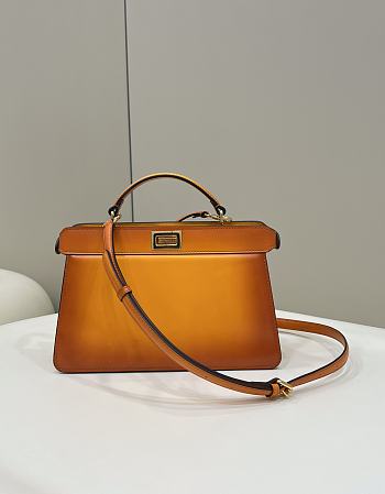 Fendi Peekaboo ISeeU Leather Bag in Bright Orange 70193S-C 29×12×19cm