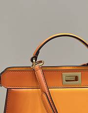Fendi Peekaboo ISeeU Leather Bag in Bright Orange 70193S-C 29×12×19cm - 2