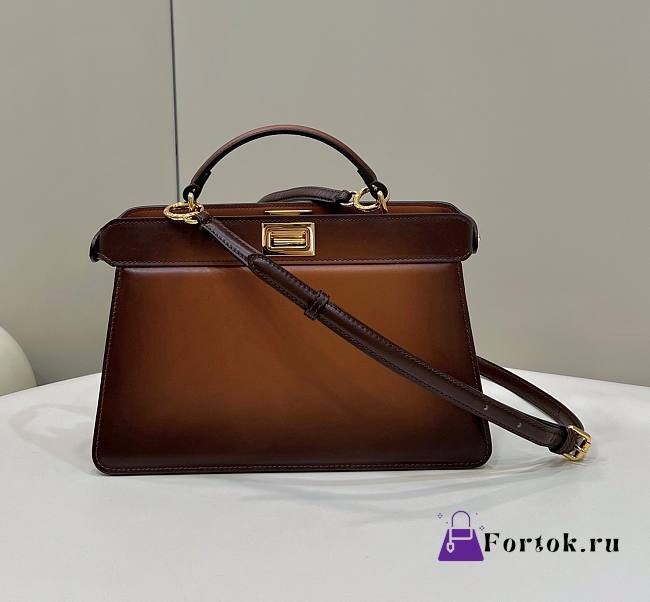Fendi Peekaboo ISeeU Leather Bag in Brown 70193S-C 29×12×19cm - 1