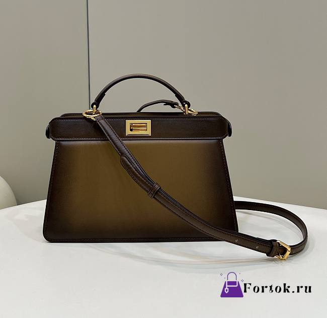 Fendi Peekaboo ISeeU Leather Bag in Canary Green 70193S-D 29×12×19cm - 1