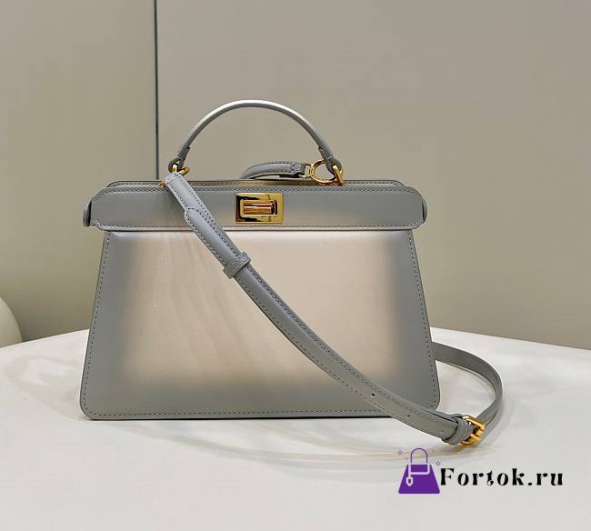 Fendi Peekaboo ISeeU Leather Bag in Silver Color 70193S 29×12×19cm - 1