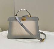 Fendi Peekaboo ISeeU Leather Bag in Silver Color 70193S 29×12×19cm - 1