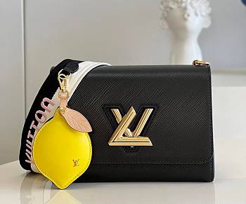 Louis Vuitton Twist MM Black Bag M20680 23x17x9.5cm