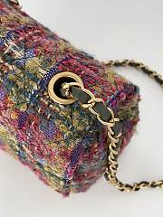 Chanel Mini Flap Tweed & Gold Metal Bag in Multicolour - 5