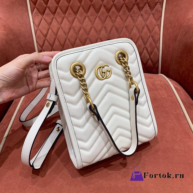 Gucci GG Marmont Mini Tote Bag in White 696123 - 1