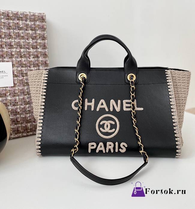 Chanel Fabric Deauville Bag in Black A9274903401 - 1