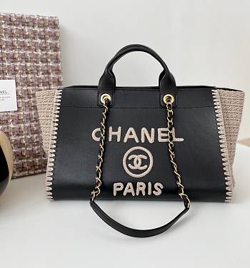 Chanel Fabric Deauville Bag in Black A9274903401