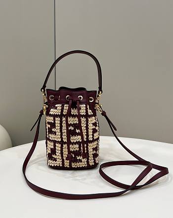 Fendi Mon Tresor Straw Bag in Red 8278