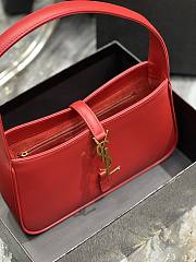Saint Laurent Le5A7 Hobo Shoulder Bag in Red - 2