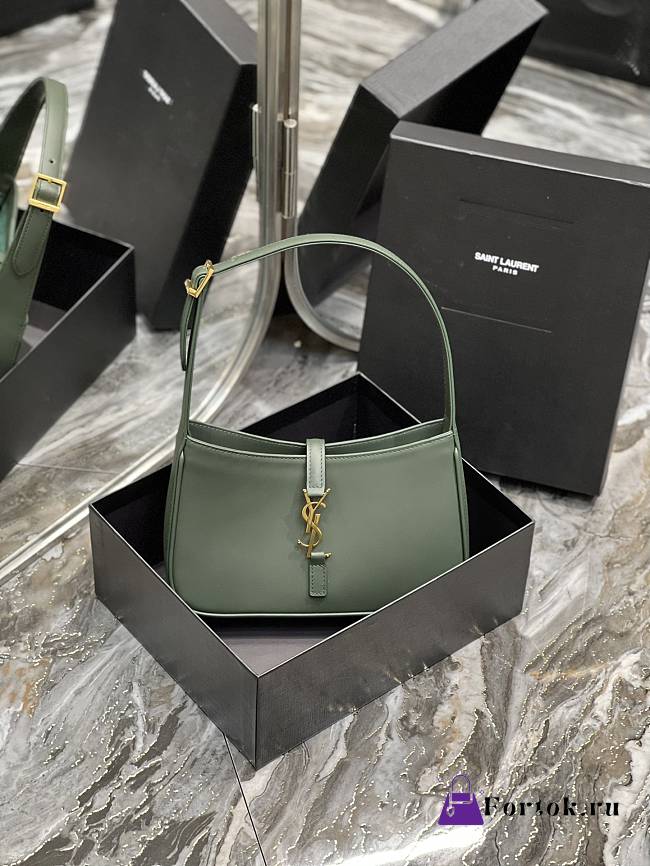 Saint Laurent Le5A7 Hobo Shoulder Bag in Green - 1