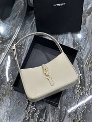 Saint Laurent Le5A7 Hobo Shoulder Bag in Beige - 3