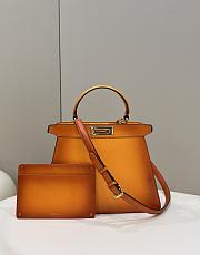 Fendi Peekaboo ISeeU Orange Leather Bag 70193 33×12×25cm - 1