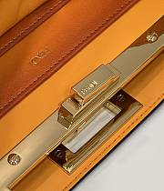 Fendi Peekaboo ISeeU Orange Leather Bag 70193 33×12×25cm - 3