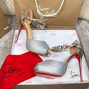Christian Louboutin Glitter Silver High Heels 12cm - 2