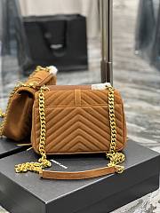 Saint Laurent Medium Chain Bag In Brown With Fringes 24x17x6cm - 5