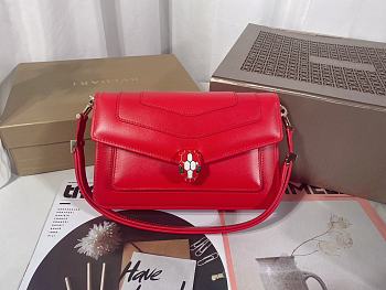 Bvlgari Serpenti Forever Shoulder Bag in Red 22x15x4.5 cm