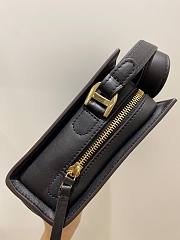 Delvaux Pin Cross Over Zele Calf Shoulder Bag in Black 23x6x15cm - 6