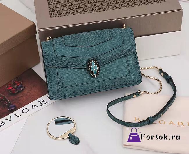 Bvlgari Serpenti Forever Shoulder Bag in Grande Blue 27.5x18x7cm - 1