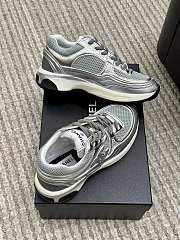 Chanel 2023 Cruise Grey Low Top Sneaker Shoes - 6
