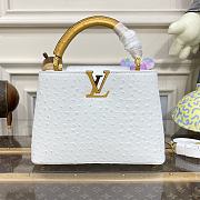 Louis Vuitton Capucines BB Taurillon Leather Bag in White M93483 27x18x9cm - 1