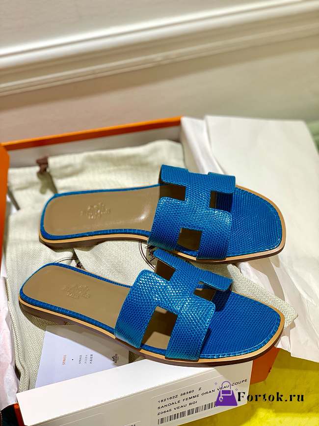Herme Slippers in Blue - 1