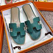 Herme Slippers in Green - 1