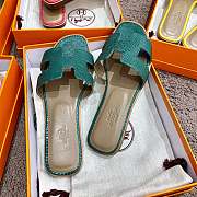 Herme Slippers in Green - 4