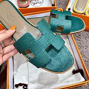 Herme Slippers in Green - 6