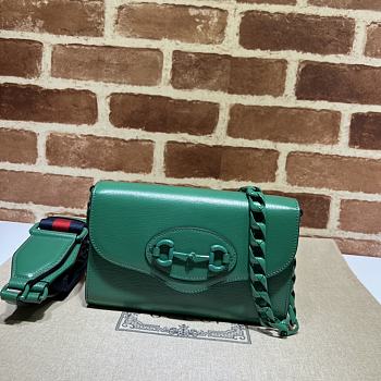 Gucci Horsebit 1955 Mini Bag in Green 724713 20x12x5.5cm