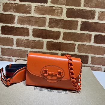 Gucci Horsebit 1955 Mini Bag in Orange 724713 20x12x5.5cm