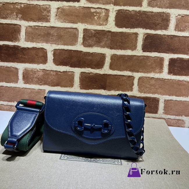 Gucci Horsebit 1955 Mini Bag in Blue 724713 20x12x5.5cm - 1