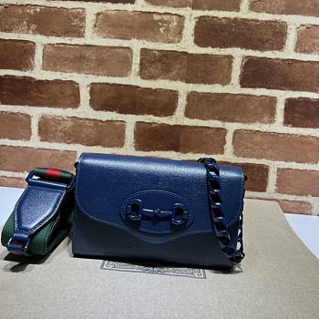 Gucci Horsebit 1955 Mini Bag in Blue 724713 20x12x5.5cm