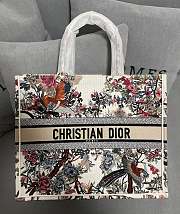 Dior Book Tote Bag Large Ecru Multicolor D’Hiver Embroidery 42x35x18.5cm - 1