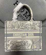 Dior Book Tote Bag Toile de Jouy Embroidery in Grey 36x27.5x16.5cm - 1