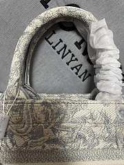 Dior Book Tote Bag Toile de Jouy Embroidery in Grey 36x27.5x16.5cm - 5