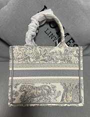 Dior Book Tote Bag Toile de Jouy Embroidery in Grey 36x27.5x16.5cm - 4
