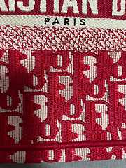 Dior Book Tote Bag Oblique Canvas in Red 36x27.5x16.5cm - 5