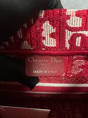 Dior Book Tote Bag Oblique Canvas in Red 36x27.5x16.5cm - 4