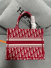 Dior Book Tote Bag Oblique Canvas in Red 36x27.5x16.5cm - 2