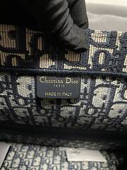 Dior Book Tote Bag Obique Embroidery in Blue 42x35x18.5cm - 6