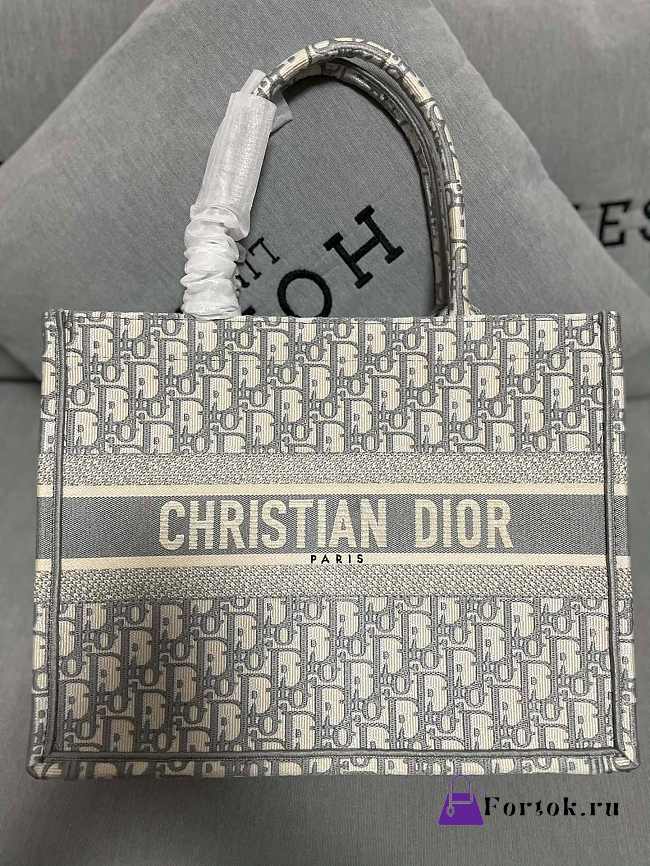 Dior Book Tote Bag Oblique in Grey 36x27.5x16.5cm - 1