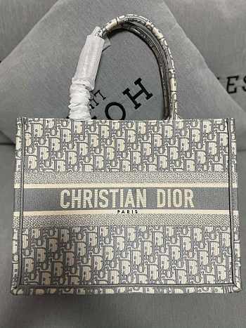 Dior Book Tote Bag Oblique in Grey 36x27.5x16.5cm