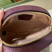 Gucci Ophidia Mini Round Leather Shoulder Bag in Red 18x18x4.5cm - 6