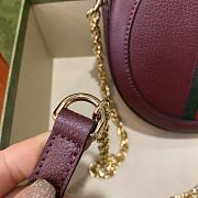Gucci Ophidia Mini Round Leather Shoulder Bag in Red 18x18x4.5cm - 5